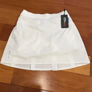 NWT RLX Ralph Lauren 17" Performance Stretch Golf Skort White Pleated XS thumbnail 2