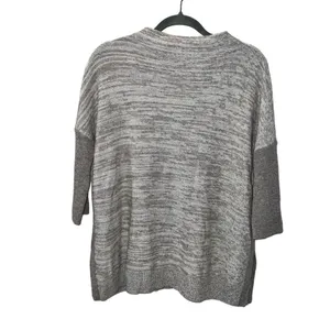 Kinross 100% Cashmere Marled Gray Taupe Mock Neck Dolman Sleeve Sweater S thumbnail 6
