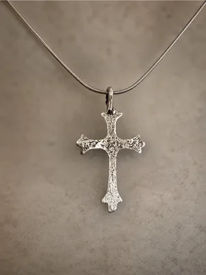 Southwestern Turquoise Sterling Silver Sandcast Cross 925 18 Inch Chain thumbnail 3