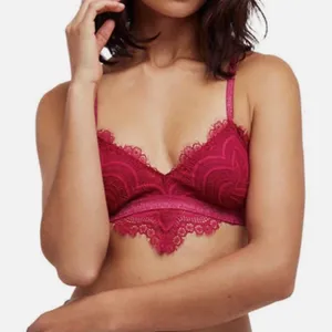 Free People Swept Away Bralette Sz Small Valentine's Day Eyelash Lace Adjustable thumbnail 1