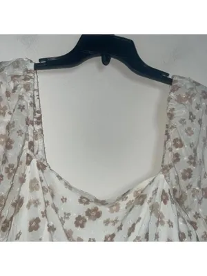 Her entire name says Grace Brown, and cream floral, Boho tiered dress thumbnail 2