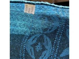 Blue and Black Paisley Pattern Acrylic Scarf with Fringe thumbnail 4