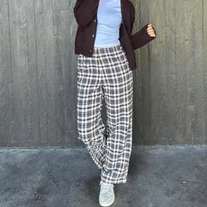 Uniqlo Flannel Pants | Checked NWT Brown Large thumbnail 9