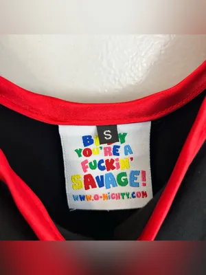 Omighty Absolute Filth But Still Cute Black Red Y2K Cropped Tank Size Small thumbnail 5