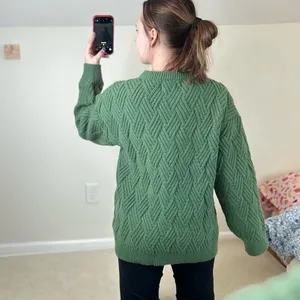 Aelfric Eden Green Crew Neck Sweater with Textured Knit thumbnail 2