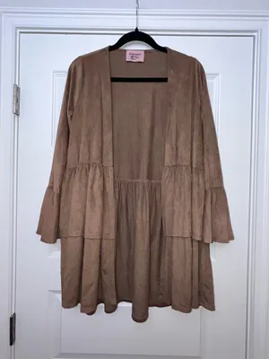 Prominent Fox Boutique Open Front Ruffle Bell Sleeve Boho Western Cardigan Top Size S thumbnail 4