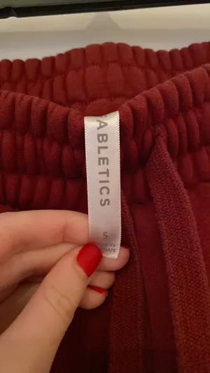 Burgundy Fabletics Joggers thumbnail 3