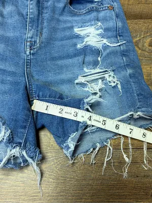 American Eagle Curvy High Rise Shortie Denim Jean Shorts Super Stretch Womens 4 thumbnail 4
