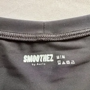 Aerie Smoothez Crop Top Bralette in True Black thumbnail 6