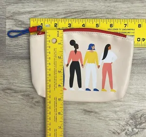 Ipsy Beige Multicolor Print Glam Bag Approximately 5” X 7” Zip Top Makeup Bag thumbnail 6