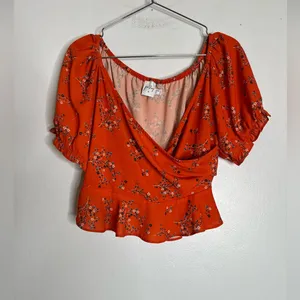 Princess Polly Size‎ 12 Orange Floral Rhea Top CP0197 thumbnail 3
