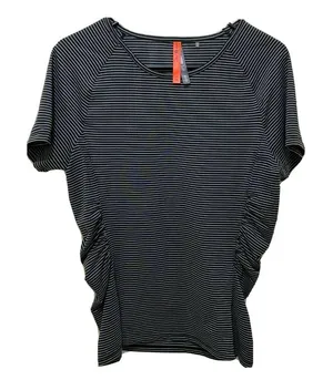 Zakti‎ Activewear Striped Workout Top Black Size 10 thumbnail 1