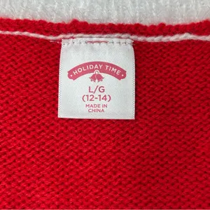 HOLIDAY TIME Red "Merry Christmas" Christmas Ugly‎ Sweater Size L NEW thumbnail 8