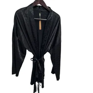 Skims WOVEN JACQUARD Medium SHORT ROBE onyx NWT thumbnail 3