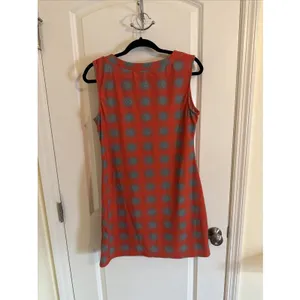 Aryeh Printed Dress Orange & Gray Spiral Sleeveless Shift Dress Size Medium thumbnail 2