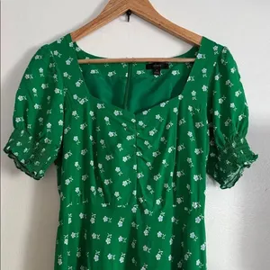 J. Crew Puff-sleeve midi dress in bandana flowers print EUC thumbnail 2