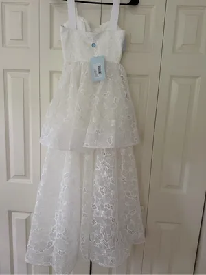 Hill House White Lace Tiered Dress with Sweetheart Bodice thumbnail 2