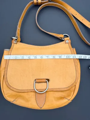 Frye leather saddle bag, crossbody bag, tan 10"x9.5" thumbnail 2