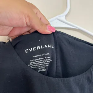 Everlane Black Short Sleeve Classic Crewneck Bodysuit Large Women thumbnail 4