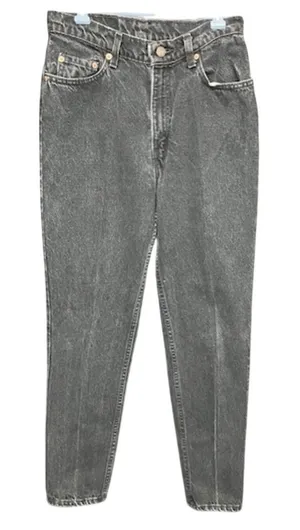 Vintage Levis 512 Slim Fit Tapered Leg Black‎ Acid Wash Jeans 11 M Made in USA thumbnail 1