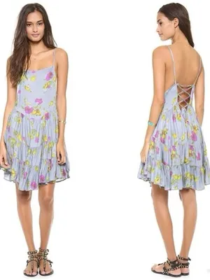 Free People Circle of Flowers Mini Slip Dress thumbnail 2