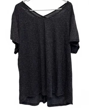 RBX Charcoal Gray Crossed Back Athletic V-Neck Top Plus Size 3X thumbnail 1