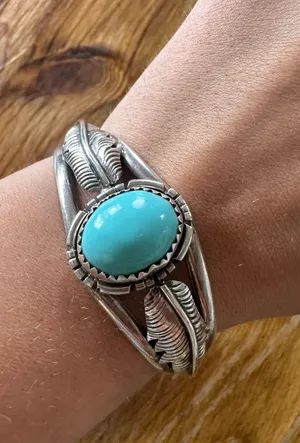 Genuine Silver Turquoise Cuff thumbnail 3