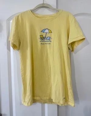 Life Is Good Yellow Beach Umbrella Graphic Tee thumbnail 1