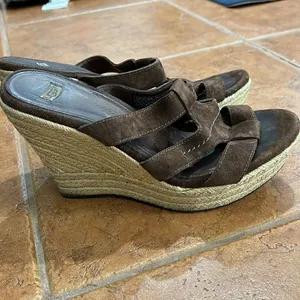 Ugg‎ Tawnie brown suede espadrille wedges size 9 thumbnail 6
