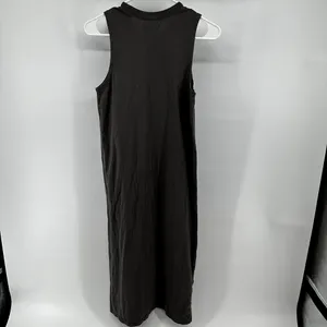Madewell Organic Cotton Crewneck Tank Midi Dress Side Slit Cotton Gray XXS thumbnail 5