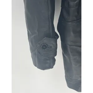 Vintage 90S‎ Black Leather Fields Coat Mens XL toggle Closure, Leather Jacket thumbnail 9