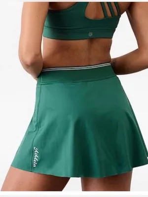 Athleta Deep Green Active Skirt with Striped Waistband thumbnail 1