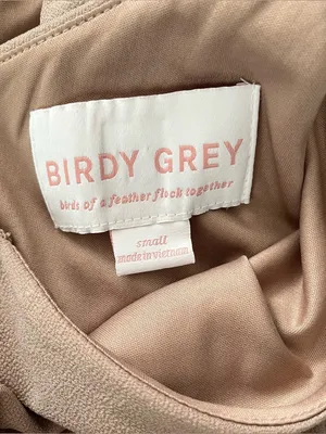 Birdy Grey Kira One Shoulder Bridesmaid Dress Size Small Taupe thumbnail 9