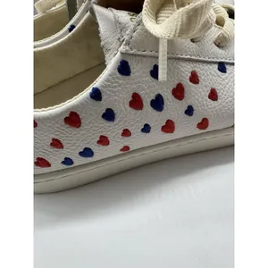 Soludos Ibiza Lace Up White Leather Sneakers Queen of Hearts Size 6.5 thumbnail 5