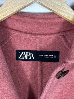 Zara Pink Wool‎ Blend Single Blend Pea Coat Women’s Sz XS thumbnail 3