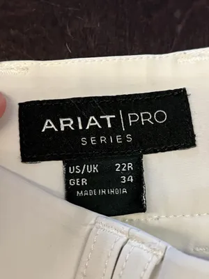 Ariat Pro Series Pants Womens 22R White Riding Breeches Ankle Grip Stretch thumbnail 9