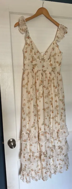 Cream floral dress kirious Los Angeles thumbnail 1