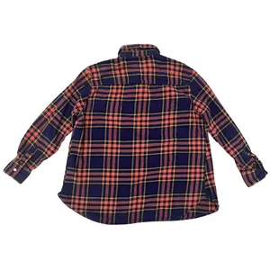 Old Navy Maternity S Utility Flannel Boyfriend Shirt Button Down Dark Star Plaid thumbnail 3