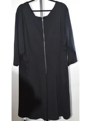 Lane Bryant Womens Plus Size 26 28 Black A Line Dress 3/4 Sleeve Casual NWT thumbnail 2