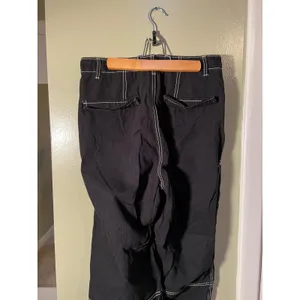 Divided H&M Women's Size 8 Contrast Stitch Baggy Fit Carpenter Jeans Black White thumbnail 7