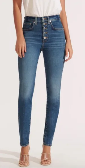 Women’s Veronica Beard Debbie 10” Skinny Jeans Wash Bright Blue thumbnail 1
