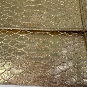 Jessica McClintock Gold Snake Embossed Metallic Clutch‎ Evening Bag thumbnail 11
