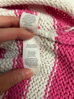 Aerie Striped Pink and White Knit Sweater Size XXL thumbnail 4