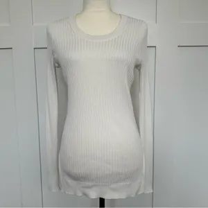 Athleta Ribbed White Sweater thumbnail 8