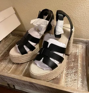 NEW! The Drop Women's Heels Duchess Raffia Buckle Strap Platform Sandal Size 8.5 thumbnail 1