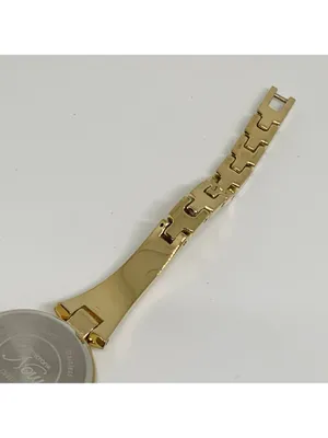 Armitron women’s watch gold tone 24mm mop dial quartz rhinestones running thumbnail 8