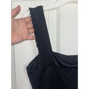 Lulus Persuasion Black Ruffled Bodycon Midi Dress Small Square Neck LBD thumbnail 6