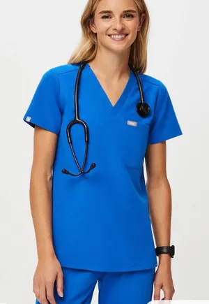 Figs Winning Blue Women’s Catarina One Pocket Scrub Top thumbnail 1