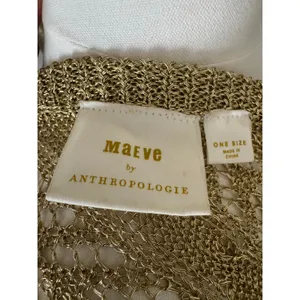Maeve Gold Crochet Dress/Cover-Up One Size Fits Most - Gorgeous Anthropologie thumbnail 6