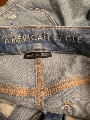 American Eagle Ne(x)t Level Stretch Distressed Skinny Jeans light wash Size 6 thumbnail 8